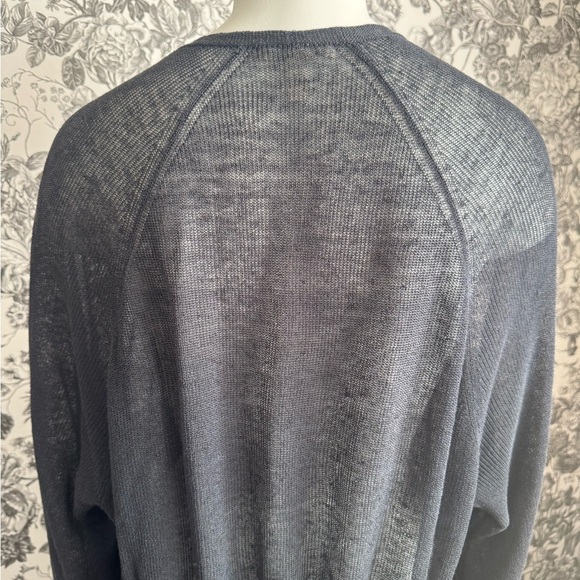 Vintage EILEEN FISHER Organic Linen Cardigan Gray Semi Sheer Duster Women’s XL - Picture 14 of 16